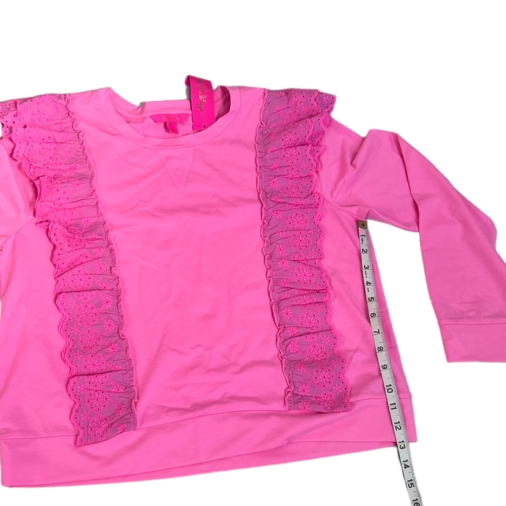 Sweatshirt - Lilly Pulitzer Deva Sweatshirt- pink shandy LP28 - Picture 8 of 11